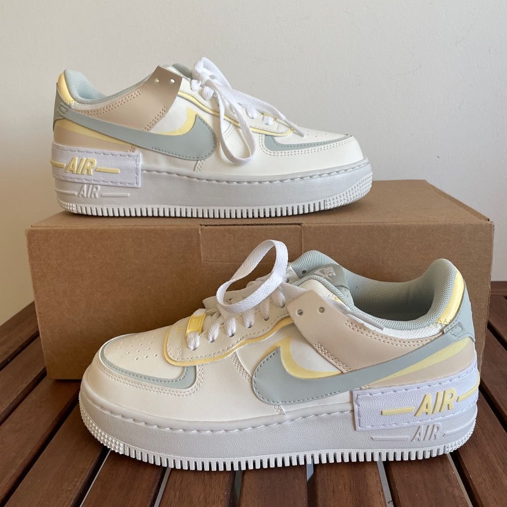 Nike Air Force 1 Shadow Sail Light Silver Citron US Women 9/UK 6.5(DR7883-101)